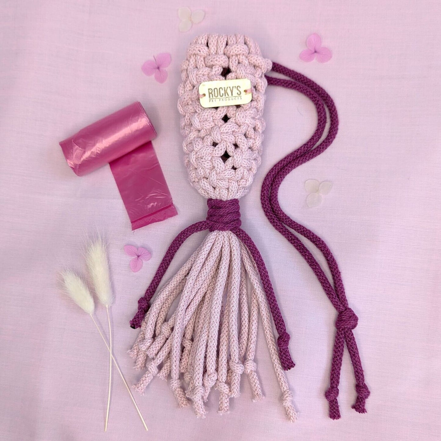 Macrame Two Tone Pink DIY Dog Poop Bag