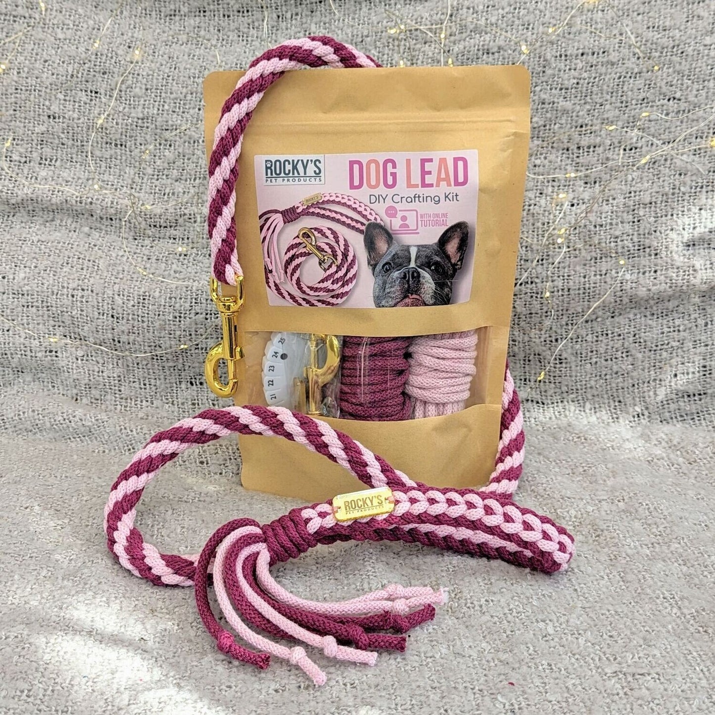 Macrame Two Tone Pink DIY Dog Lead Crafting Kit