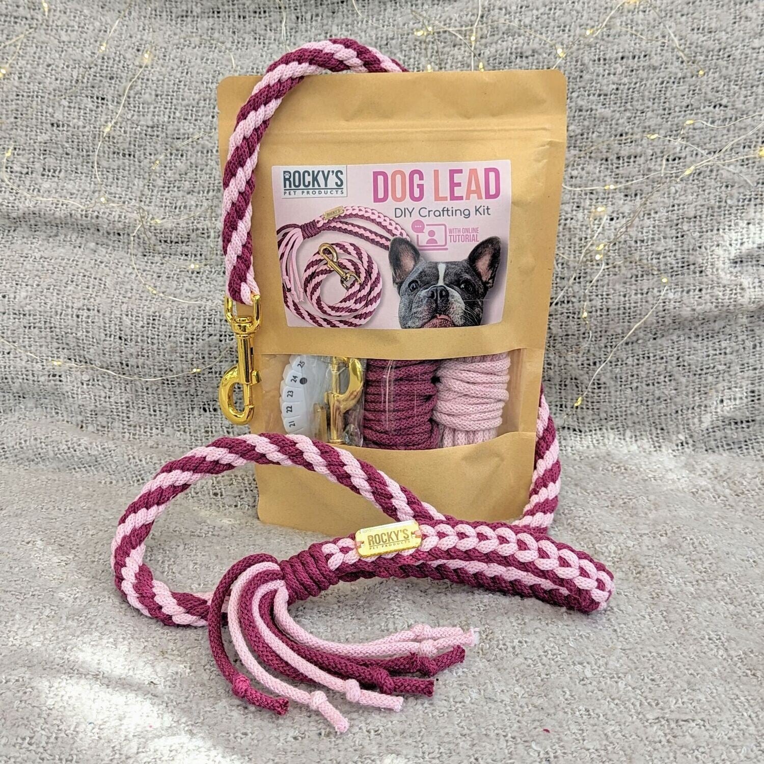 Macrame Two Tone Pink DIY Dog Lead Crafting Kit