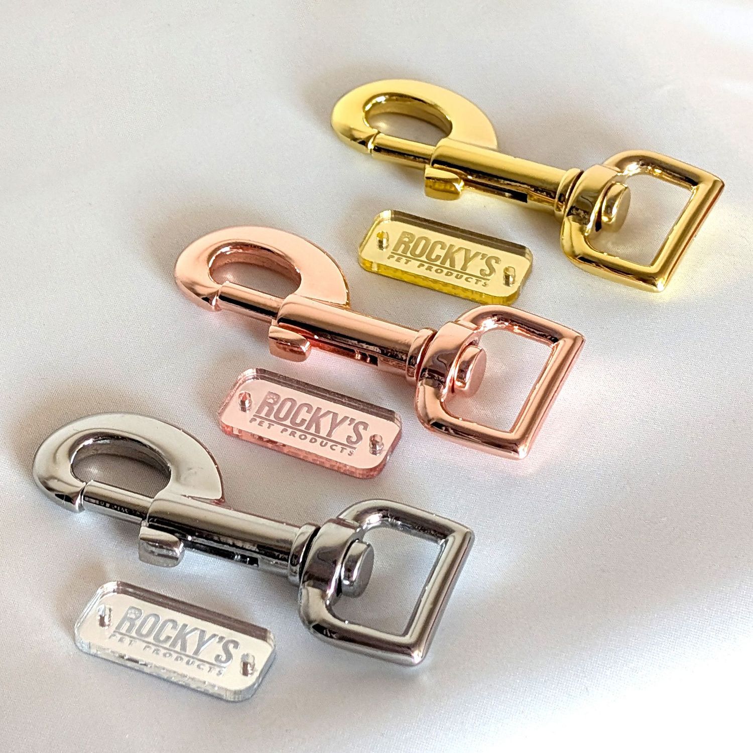 Gold, Rose Gold and Silver Rocky's Pet Products Hardware