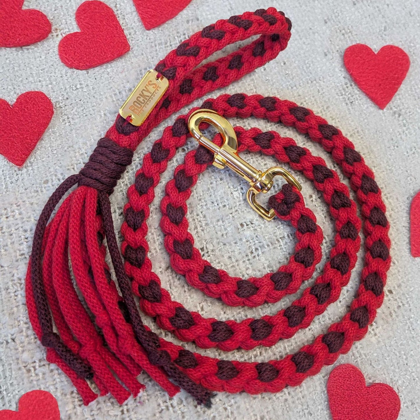 Macrame Valentine's Day Heart Pattern DIY Dog Lead