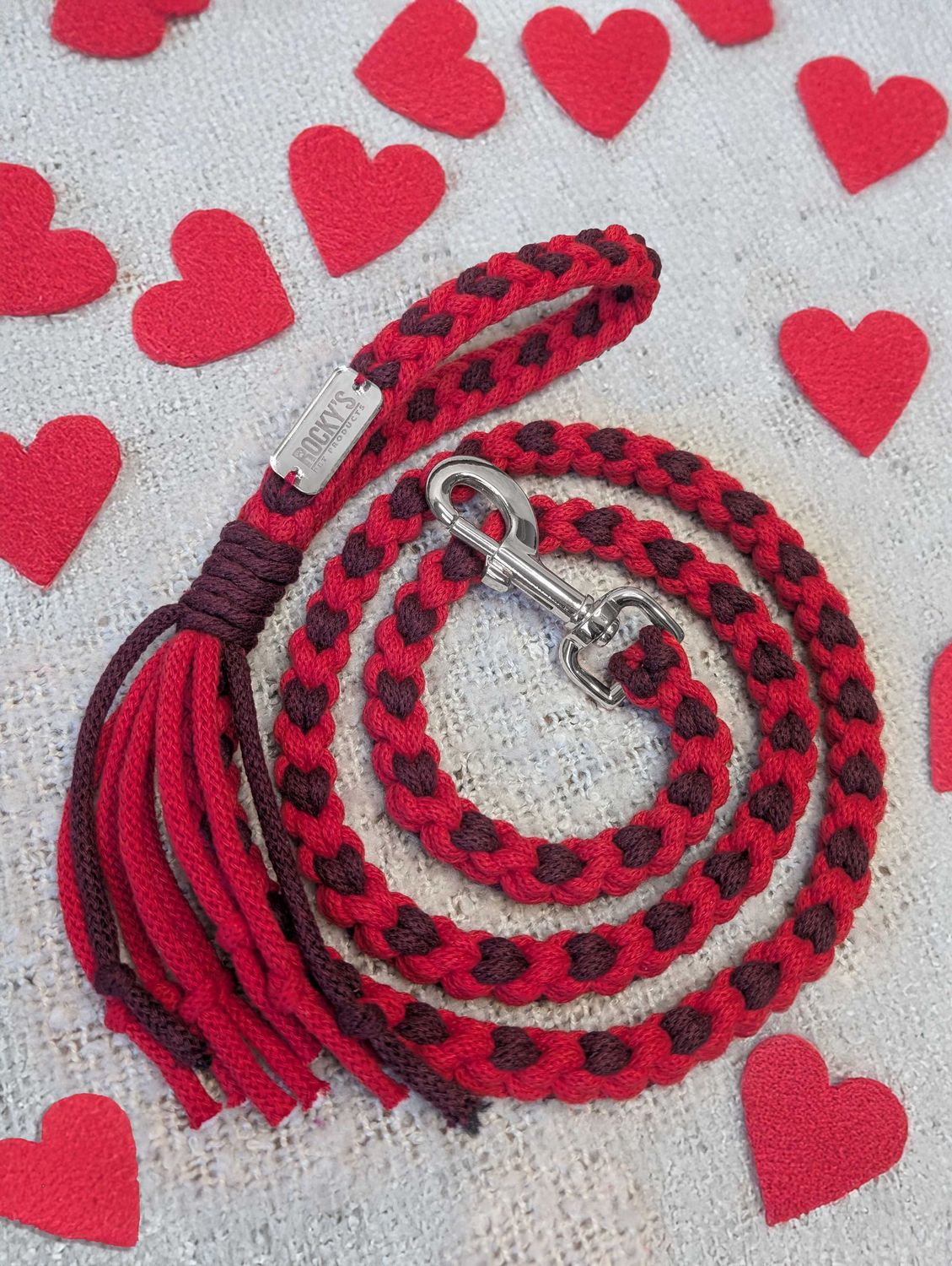 Macrame Valentine's Day Heart Pattern DIY Dog Lead