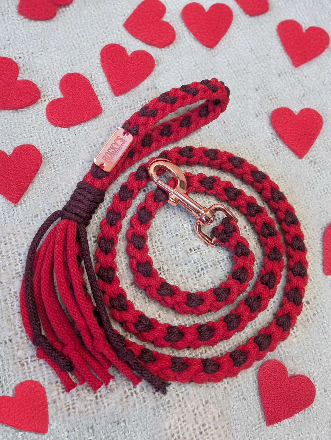 Macrame Valentine's Day Heart Pattern DIY Dog Lead