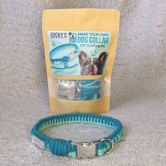 Green macrame dog collar craft kit