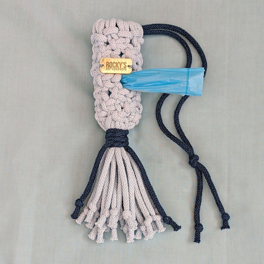Macrame Two Tone Blue DIY Dog Poop Bag 