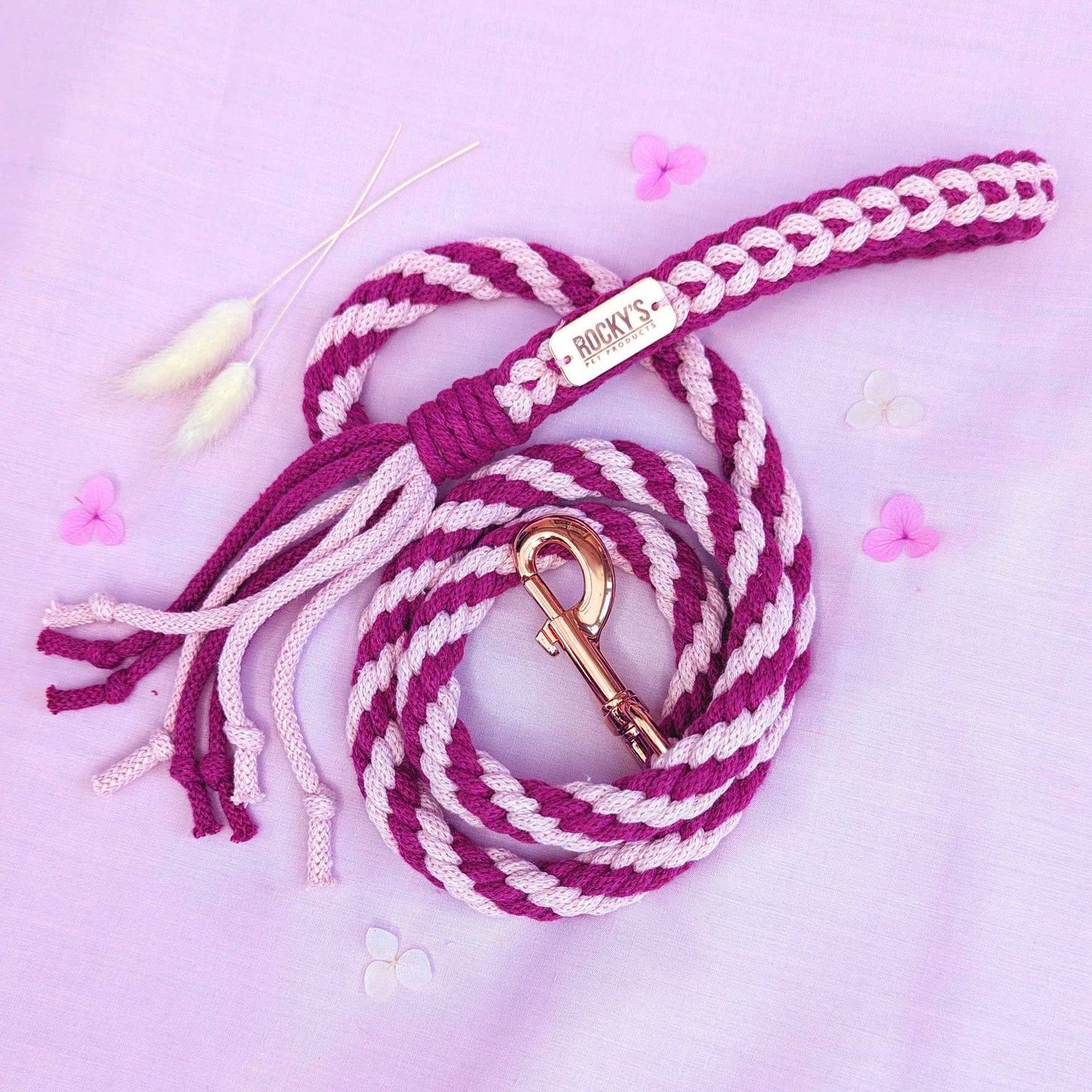 Macrame Two Tone Pink DIY Dog Lead