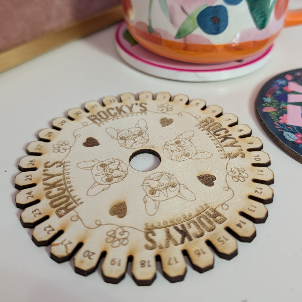 Kumihimo Braiding Disk Wooden Coaster