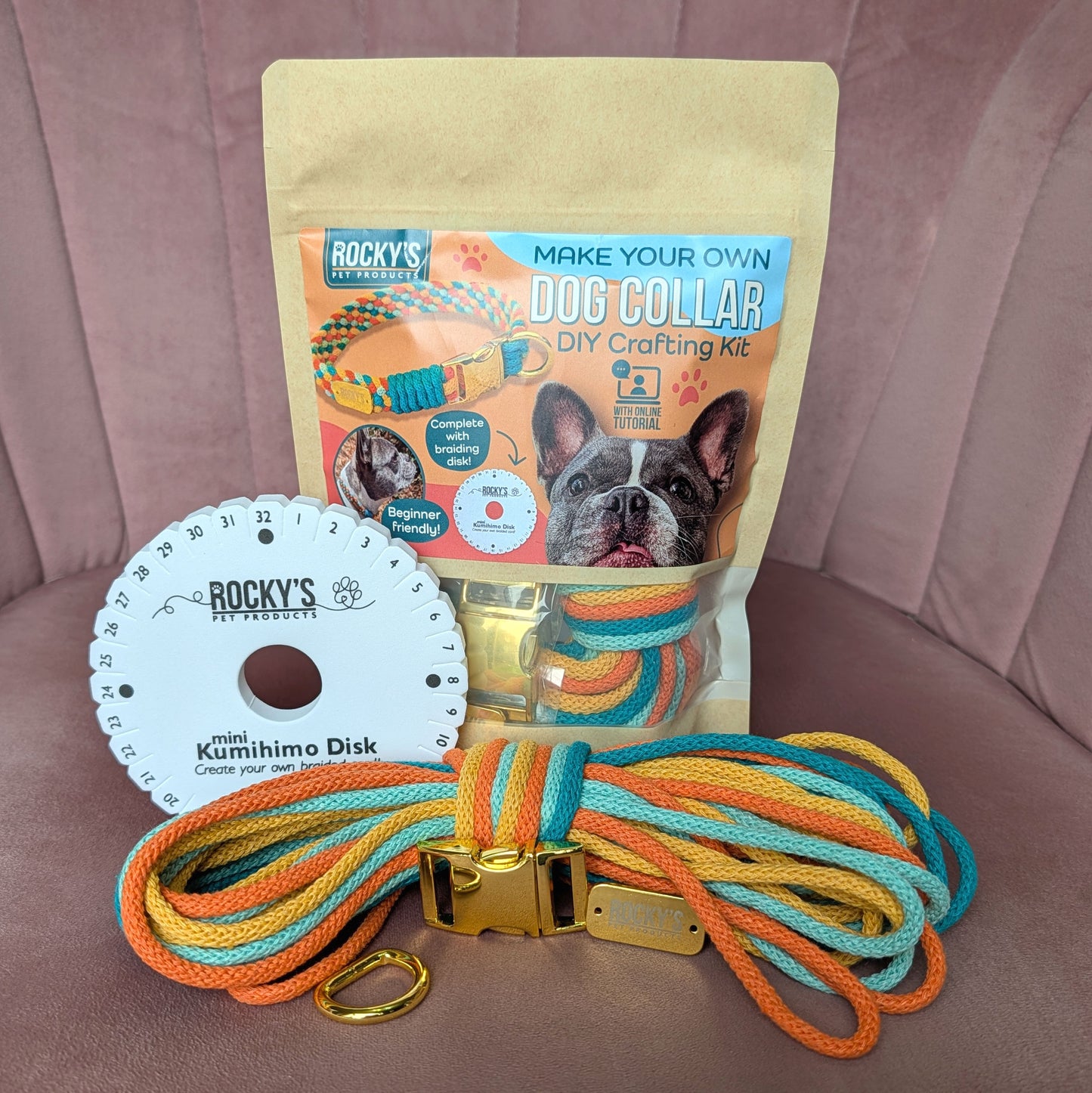 Make Your Own Basket Weave Dog Collar Craft Kit with Braiding Disk