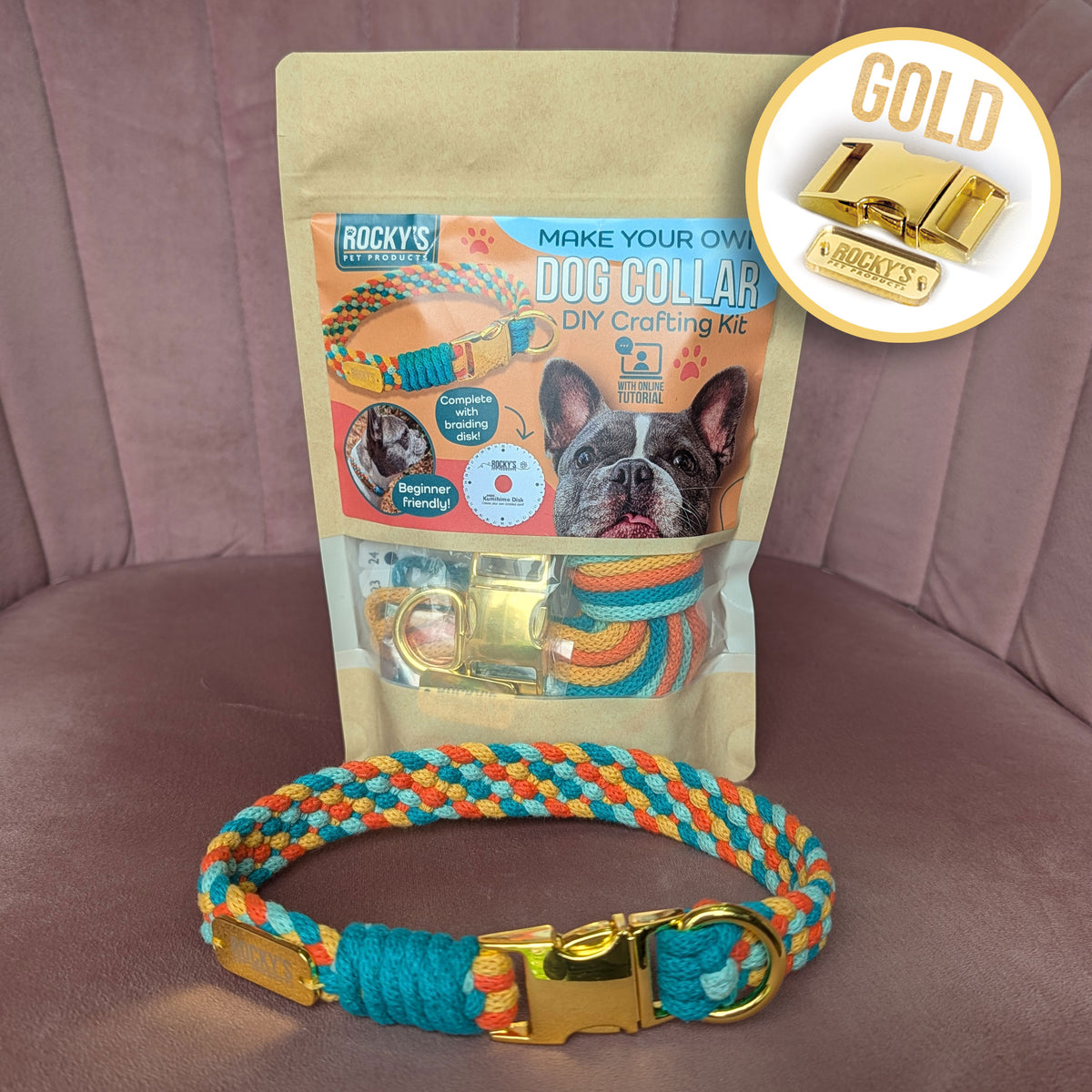 Make Your Own Basket Weave Dog Collar Craft Kit with Braiding Disk