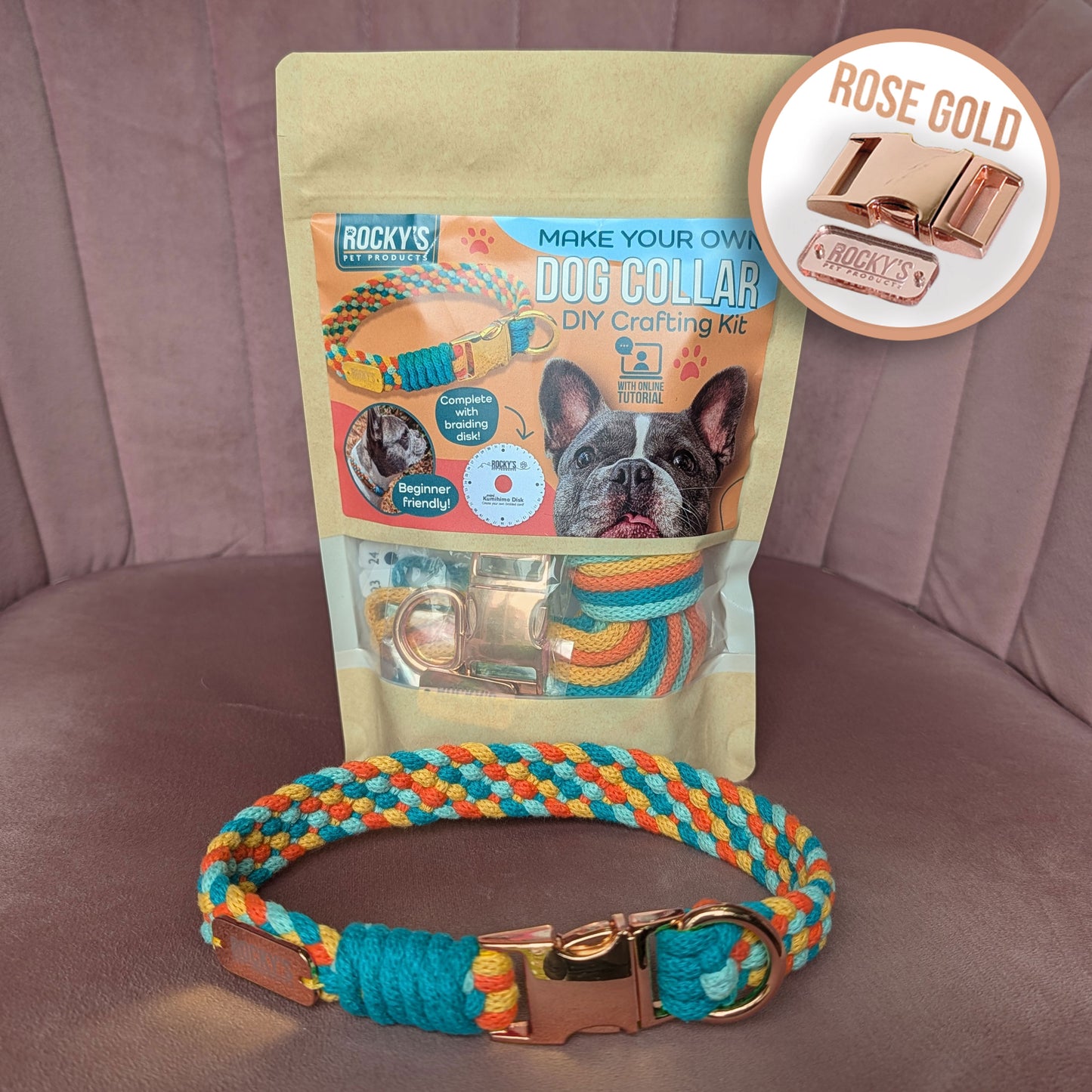 Make Your Own Basket Weave Dog Collar Craft Kit with Braiding Disk