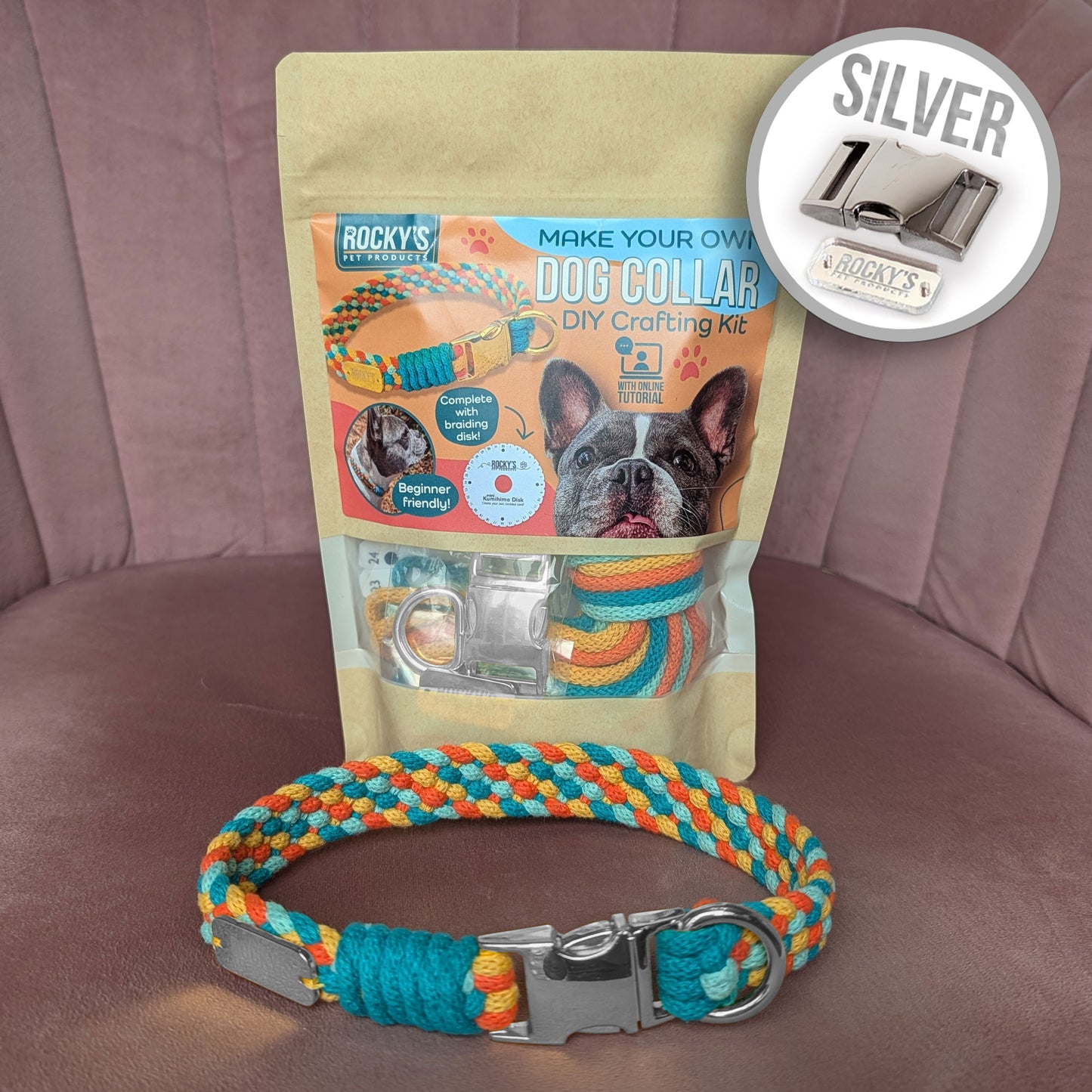 Make Your Own Basket Weave Dog Collar Craft Kit with Braiding Disk
